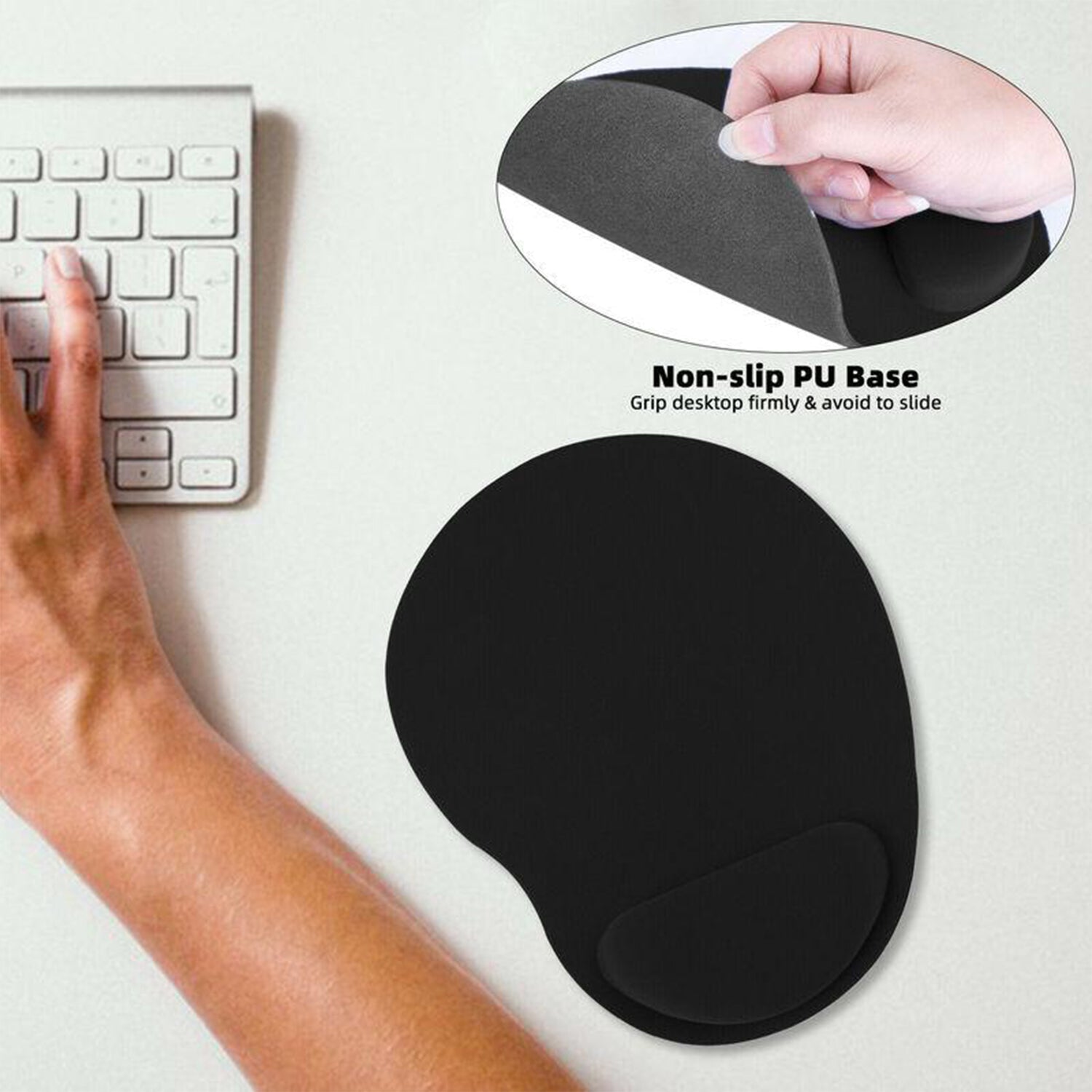 Ergonomic mouse pad with built-in wrist support for comfort Ergonomic mouse pad with built-in wrist support for comfort
